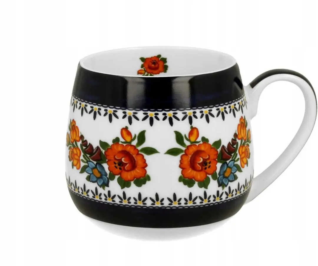 Duo Porseleinen Mok Baryłka Bloemen Etno 430ml - Veelkleurig