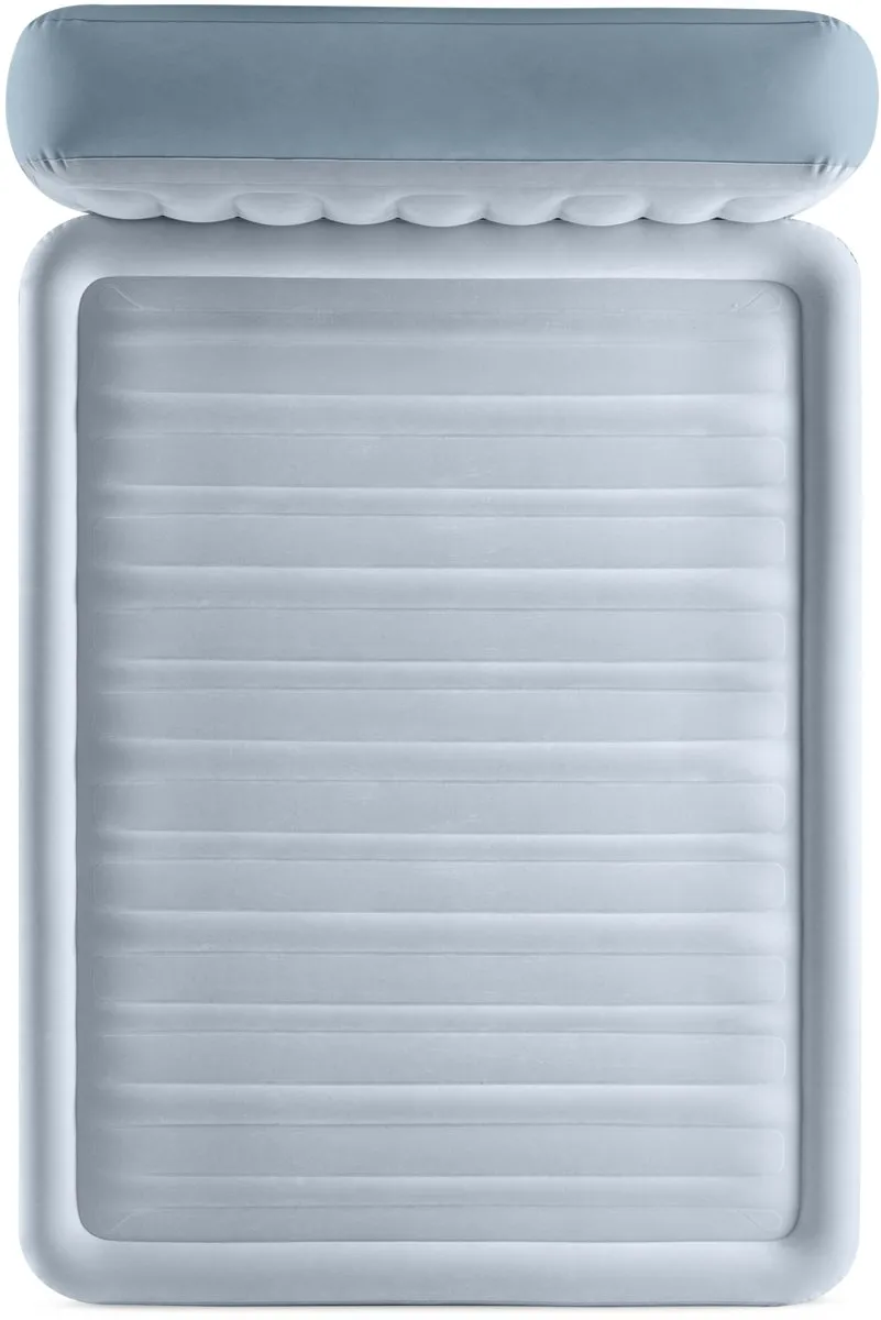 Intex Plush Headboard Luchtbed STKY-00049118 - 236x152x46cm Grijs