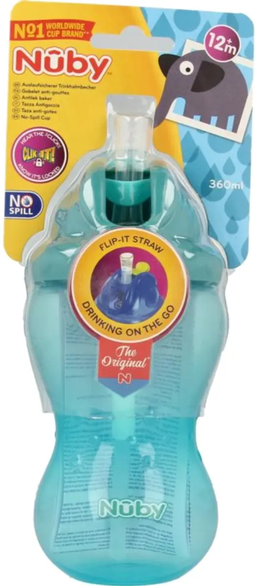 Nûby Flip-It Antilekbeker 360ml - Aqua
