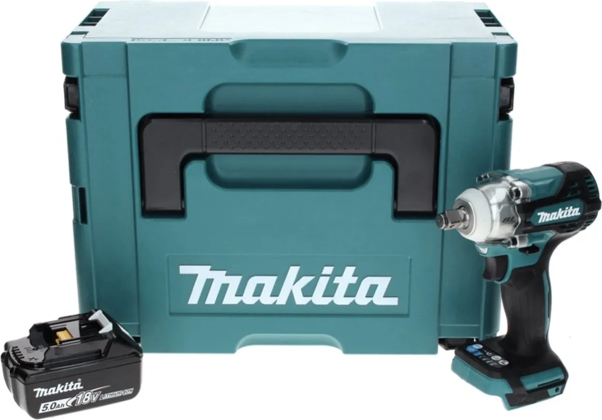 Makita DTW 300 T1J Slagmoersleutel 18V 330Nm - 1x 5,0Ah Accu - afbeelding 2 van 5