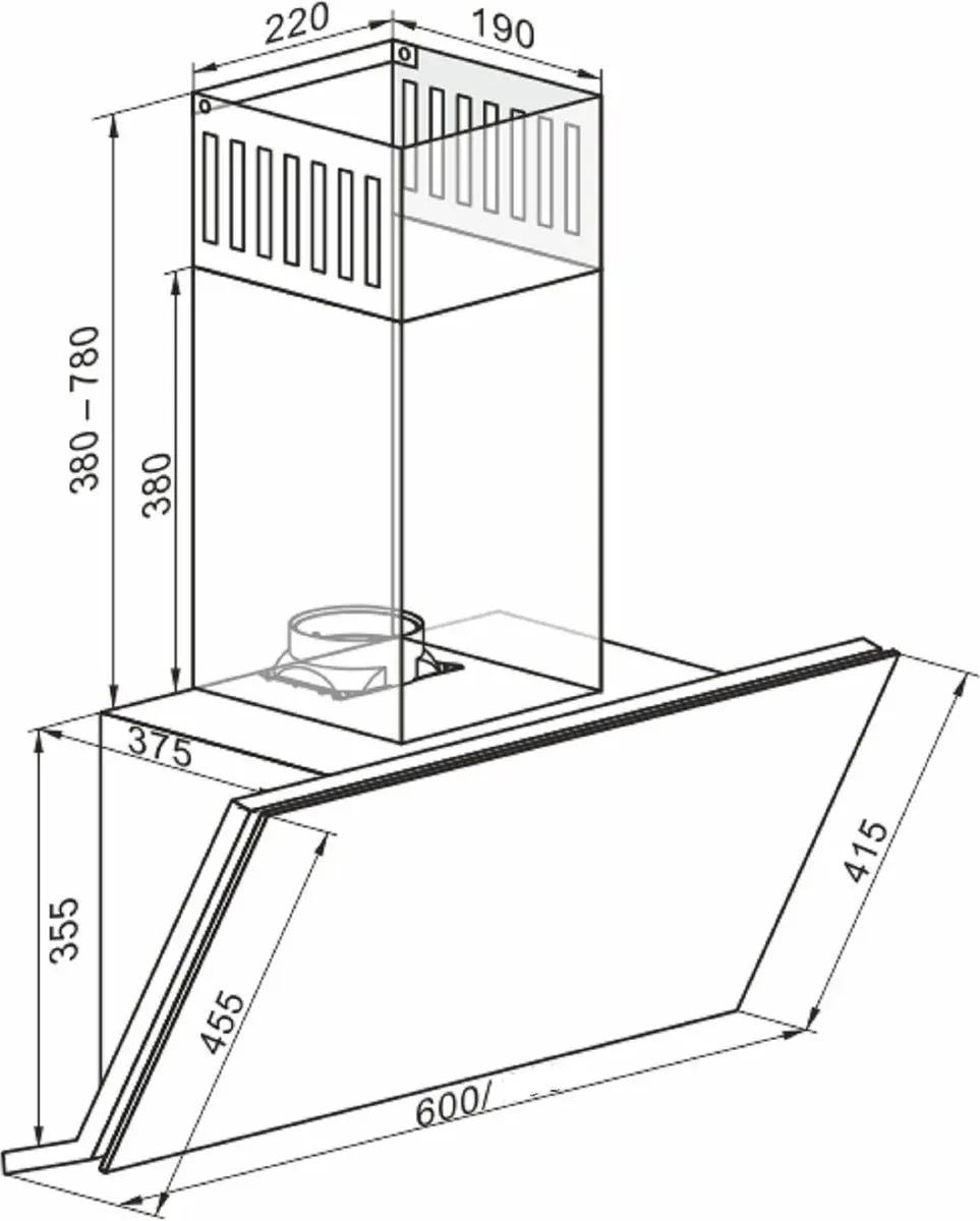 Kaiser Waskap AT 6430 F ECO Afzuigkap 60cm - 1250m³/h - Roestvrij staal