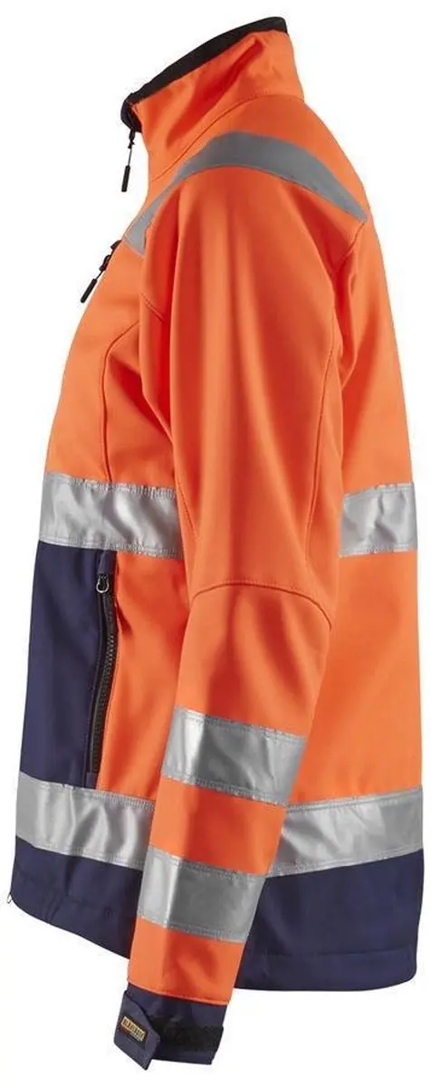 Blåkläder 4902-2517 Dames Softshell Jack - High Vis Oranje/Marineblauw L