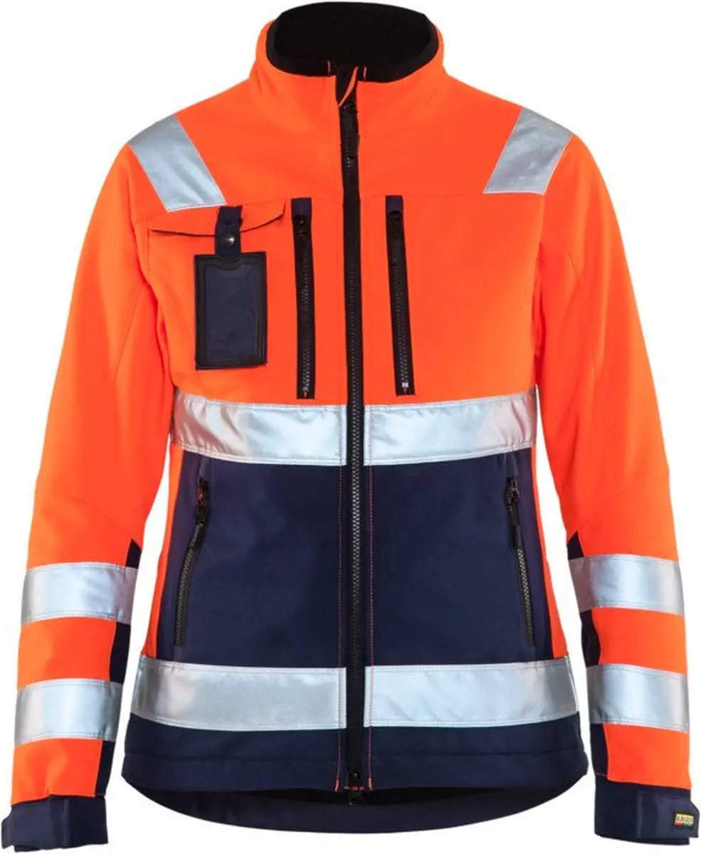 Blåkläder 4902-2517 Dames Softshell Jack - High Vis Oranje/Marineblauw L - afbeelding 6 van 6