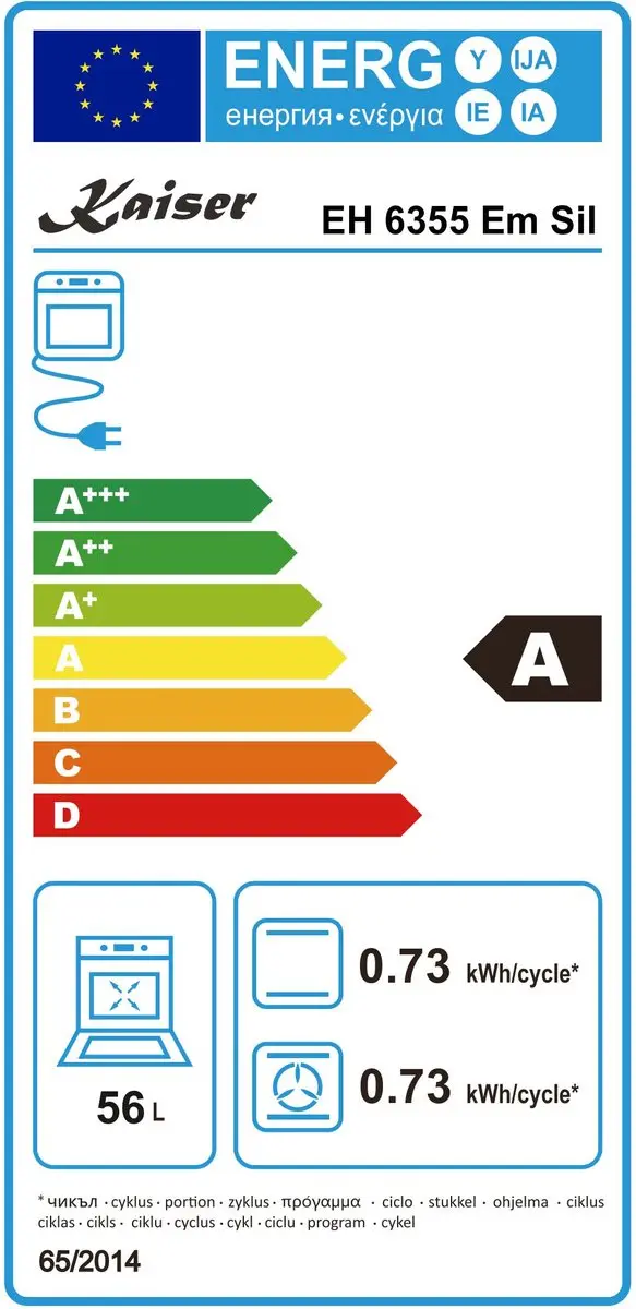 Kaiser EH 6355 Em Sil + KG 6325 Em Inbouwset - 67L - Antraciet