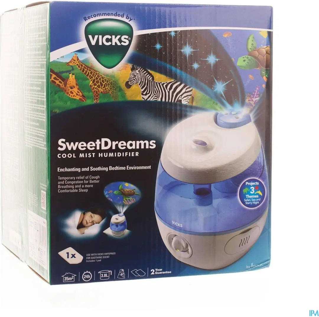 Vicks Ultrasone Luchtbevochtiger Sweet Dreams 3.8L - Wit