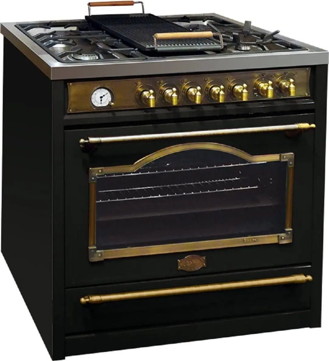 Kaiser HGE 93555 Em Turbo Gasfornuis 90cm - 5 Zones - Roestvrij staal/Zwart