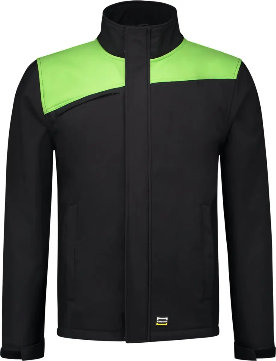 Tricorp Softshell Bicolor Naden 402021 - Zwart/Lime - L