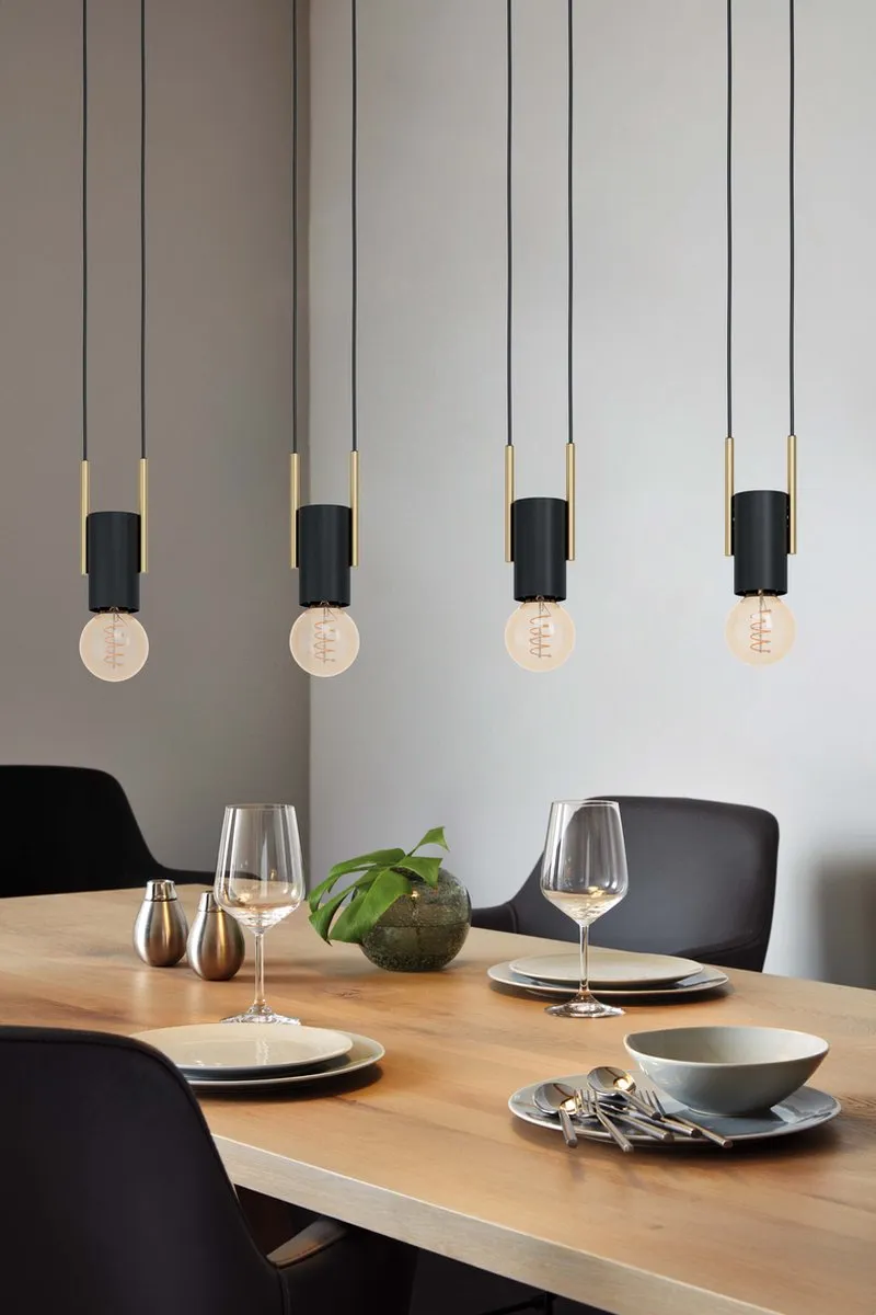 Eglo Bitachito Hanglamp E27 - 4 Lichtpunten - Zwart/Koper