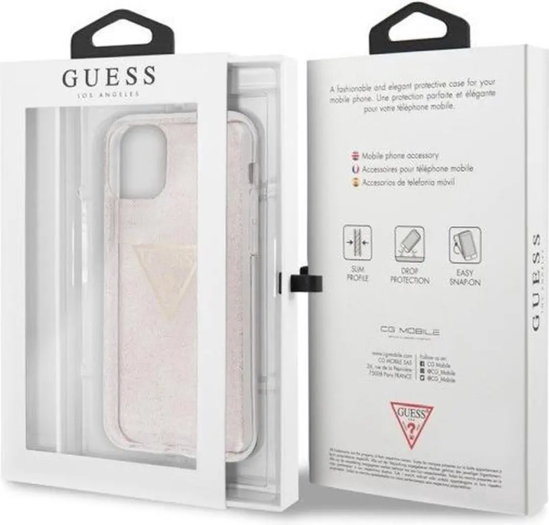 GUESS Glitter Backcase Hoesje iPhone 11 Pro - Roze