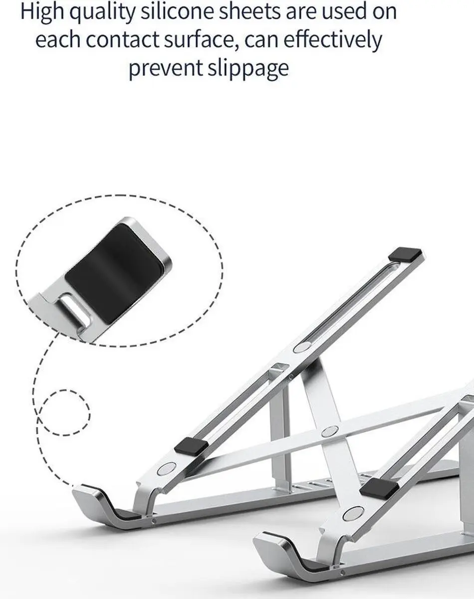 WiWu Laptopstandhouder 17 Inch - Zilver - afbeelding 6 van 6