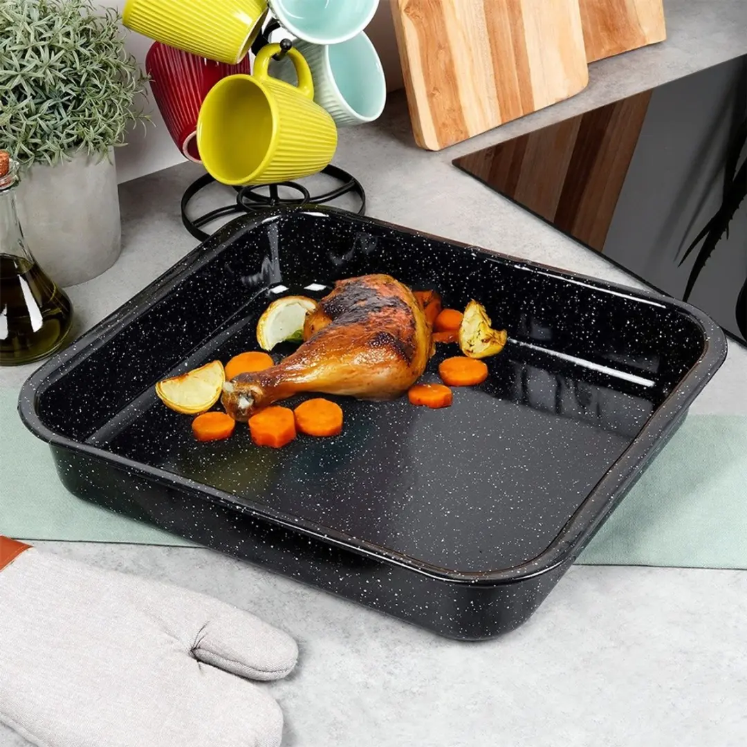 Orion Emaliowana Braadpan 8L - Zwart