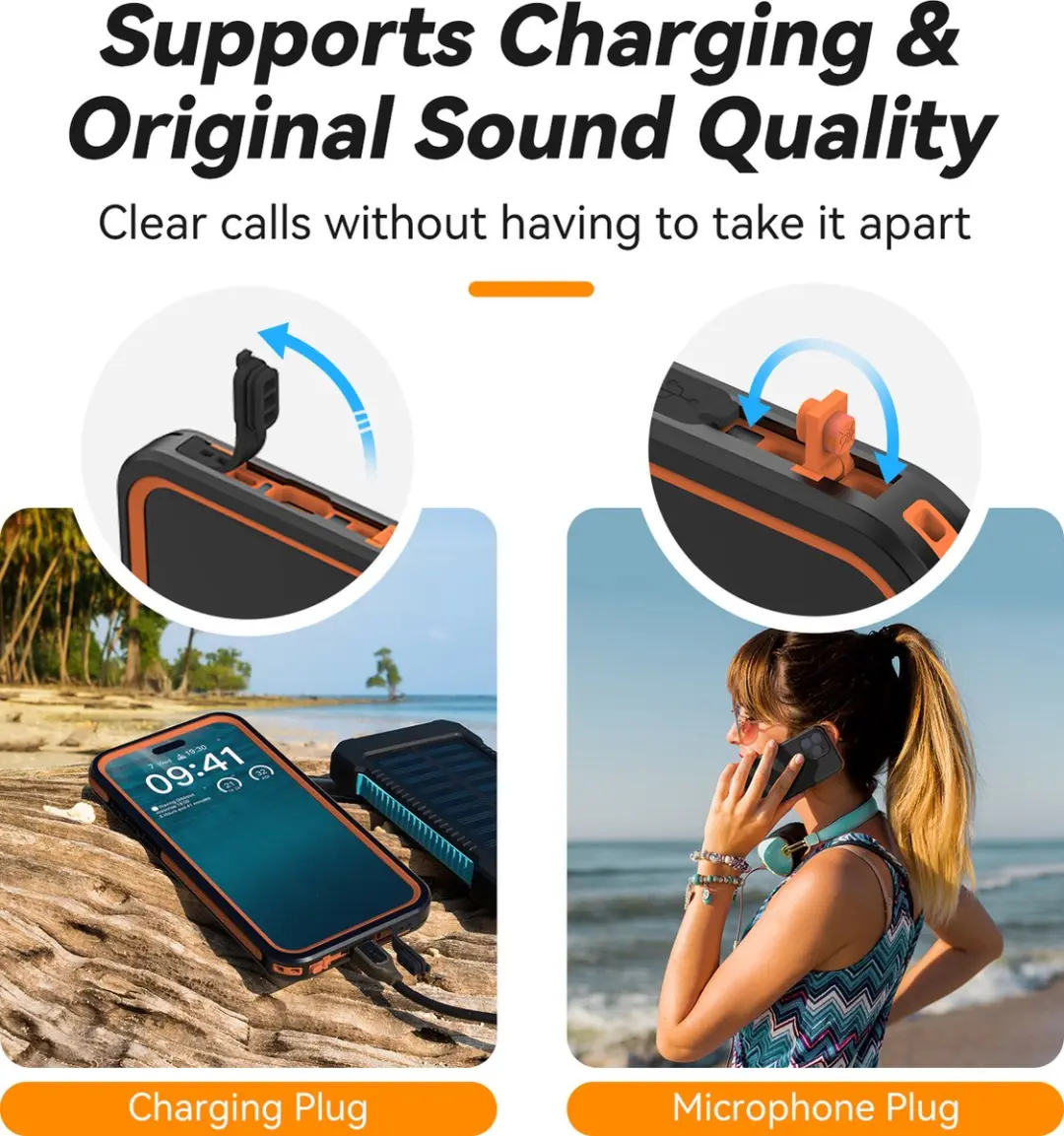 Telesin Waterproof Case P4-WTP-01 iPhone 15 Pro Max - Zwart/Oranje - afbeelding 6 van 6