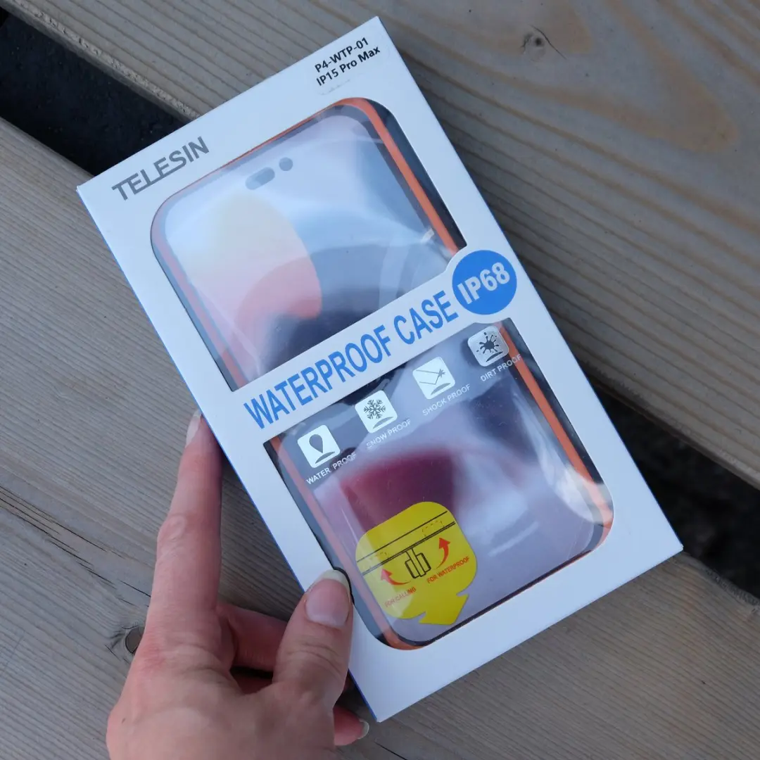 Telesin Waterproof Case P4-WTP-01 iPhone 15 Pro Max - Zwart/Oranje