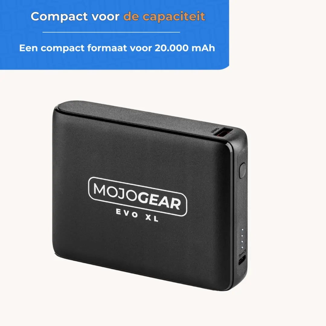 MOJOGEAR EVO XL MG-BP6 Powerbank 20.000mAh - 3x USB - Zwart