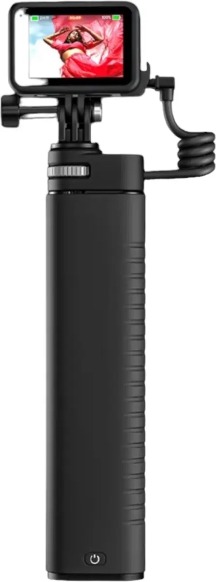 Telesin Oplaadbare Selfiestick 90cm - Powerbank 10.000mAh - Zwart