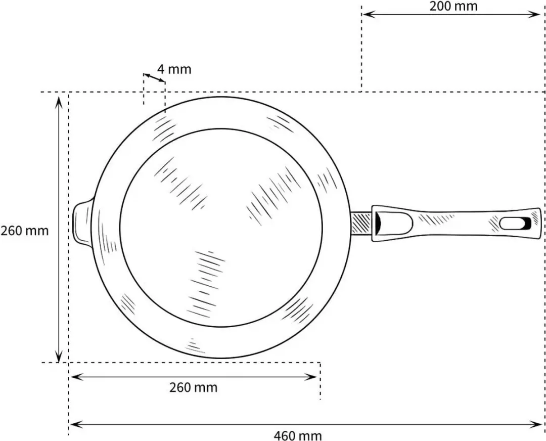 Eurolux Koekenpan 26cm - Zwart