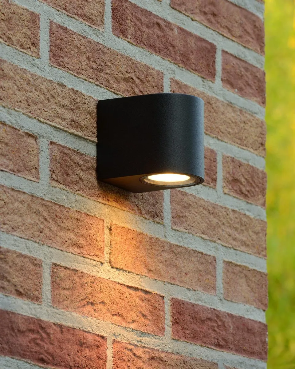 Lucide ZORA-LED Wandspot GU10 5W 3000K - Zwart