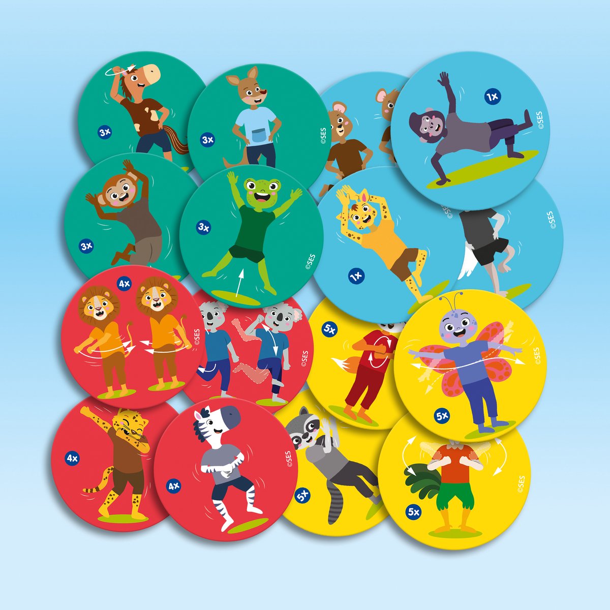 SES Creative 02343 Dance-Dance-Dance - Maak je eigen dansjes - 24 speelkaarten met danspasjes - 2 dobbelstenen - Actief spelen