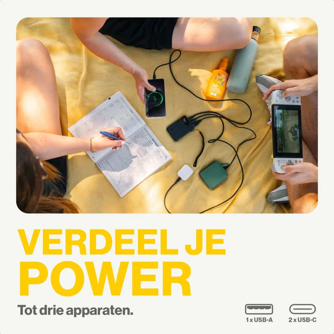 Aqiila Powerbird B5B Powerbank 5000mAh - 12W - 3x USB - Zwart