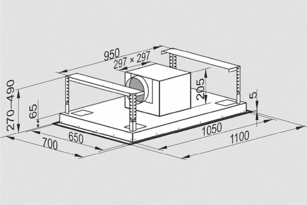 Kaiser Plafondluik EA 1145 ECO Afzuigkap 110cm - 1250 m³/h - RVS