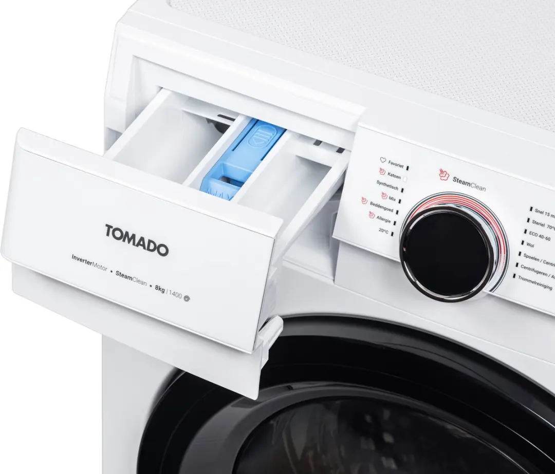 Tomado TWM8002W Wasmachine 8kg - 14 Programma's - Wit