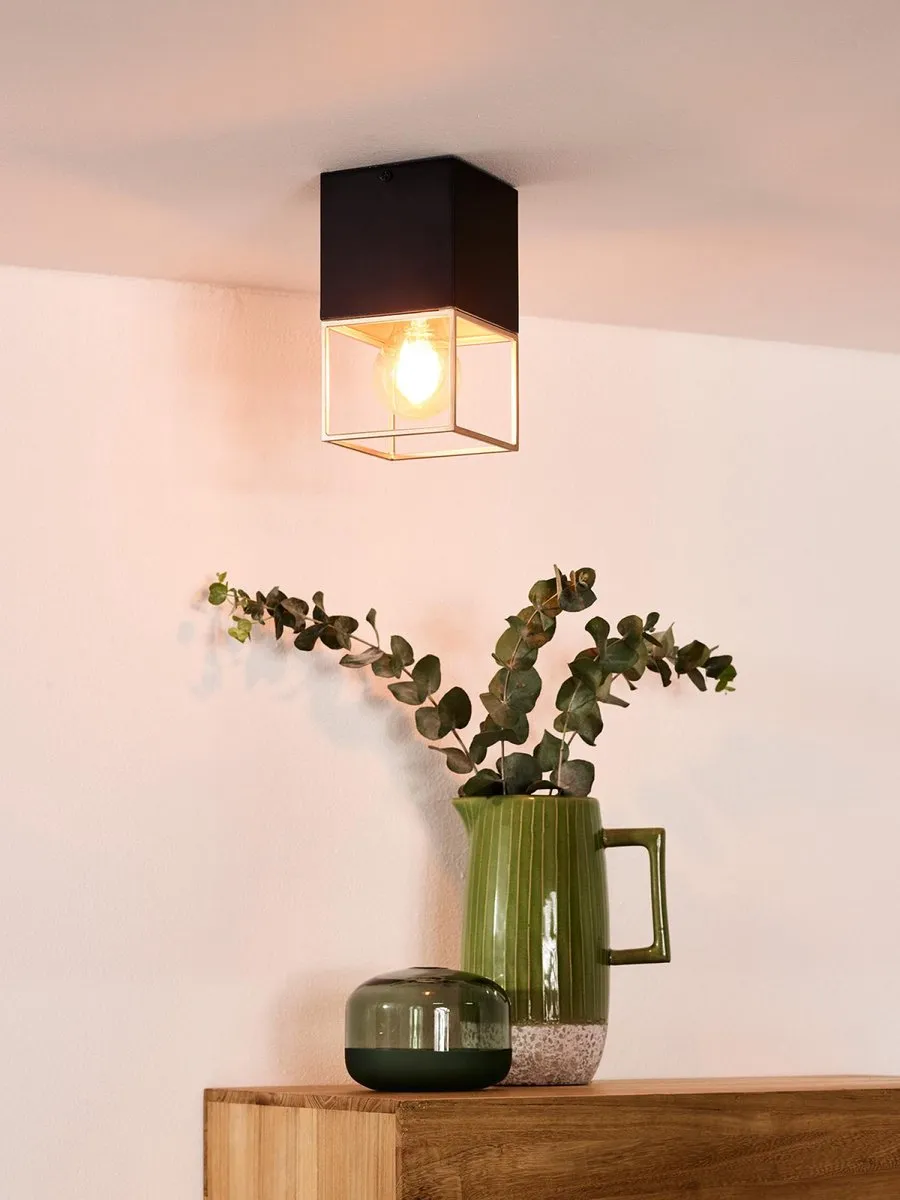 Lucide RIXT Plafondlamp E27 - Zwart