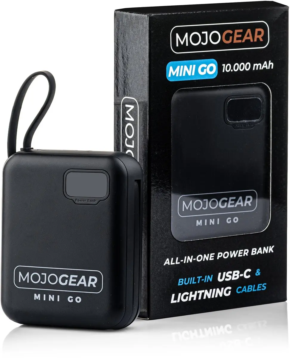 MOJOGEAR MINI GO Powerbank MG-PB11-BLACK 10.000mAh - 4 Poorten - Zwart