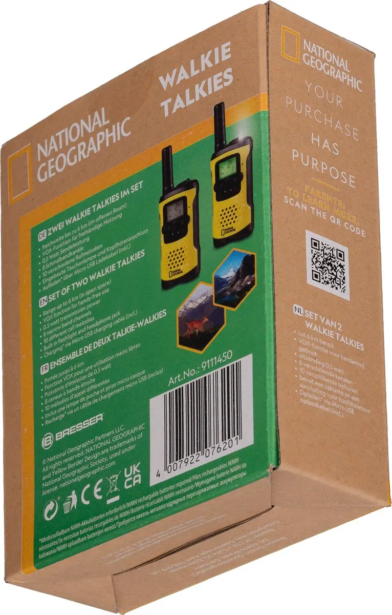 National Geographic Walkie Talkies 9111450 - 2 Stuks - Geel
