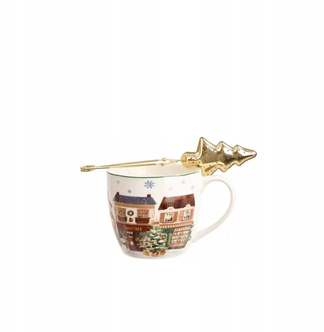 Duo Kerstmok met Kerstboom-infuser 460ml - Multicolor
