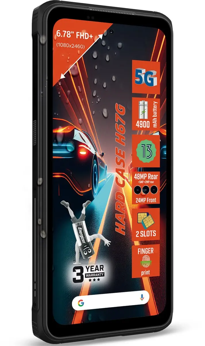 Energizer H67G Robuuste Smartphone 5G - 128GB - Grafiet