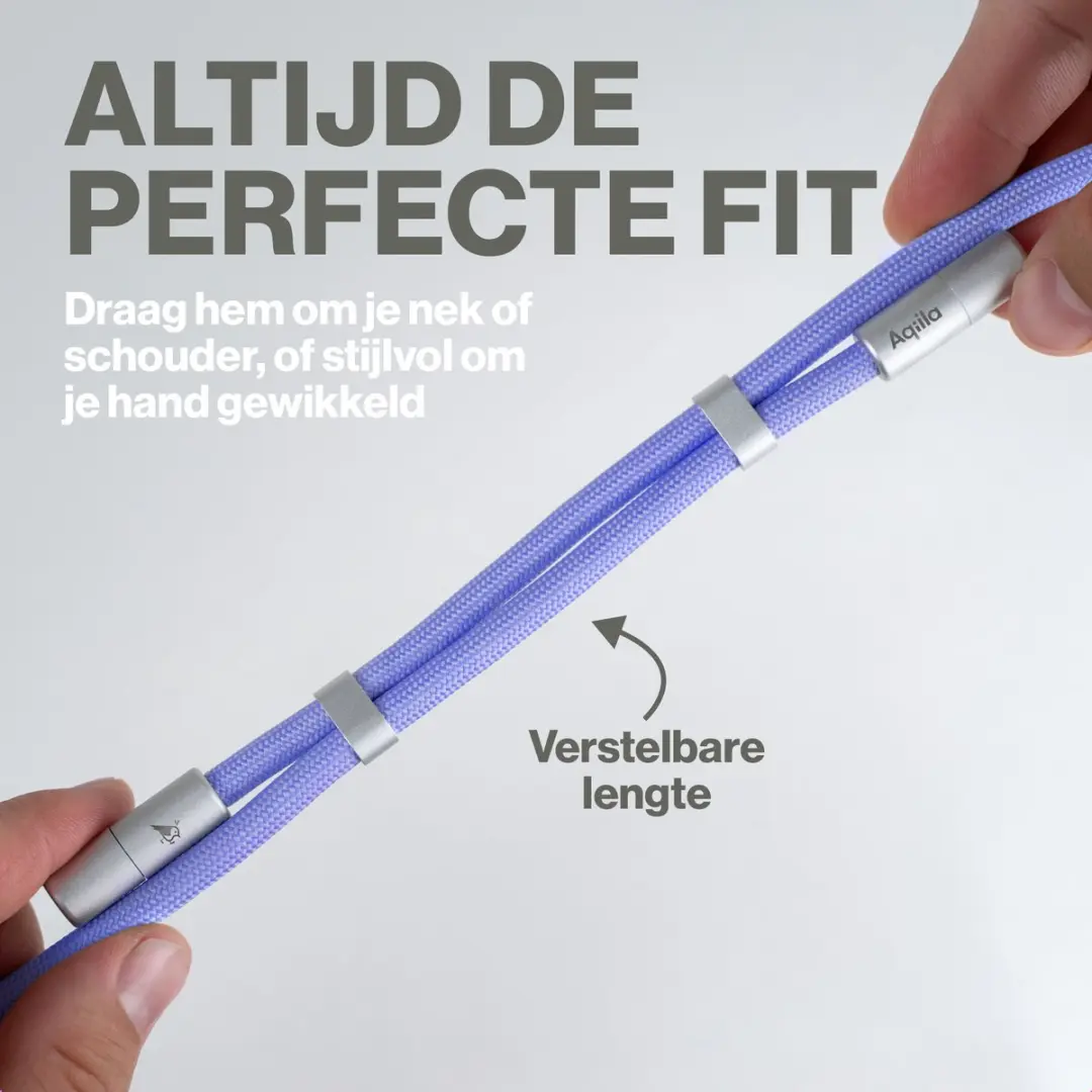 Aqiila 2-in-1 Lanyard USB-C naar USB-C 60W - Paars