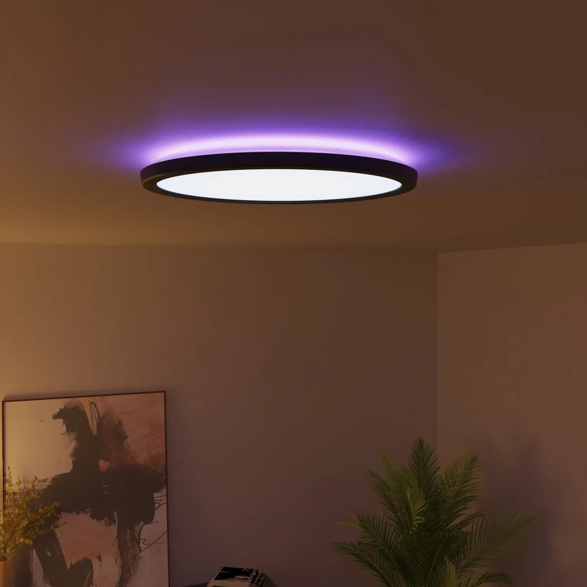 Calex Halo Slimme Plafonnière 30cm - RGBW Zwart - afbeelding 6 van 6