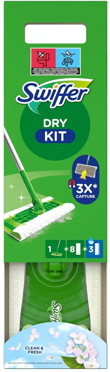 Swiffer Vloerwissysteem Starterskit - 8 Droge & 3 Natte Doeken - Grijs