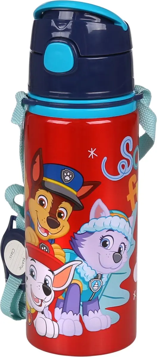 PAW Patrol Aluminium Waterfles 600ml - Blauw/Rood