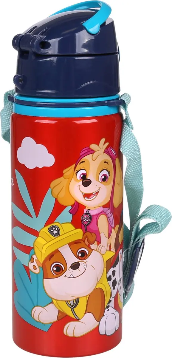 PAW Patrol Aluminium Waterfles 600ml - Blauw/Rood