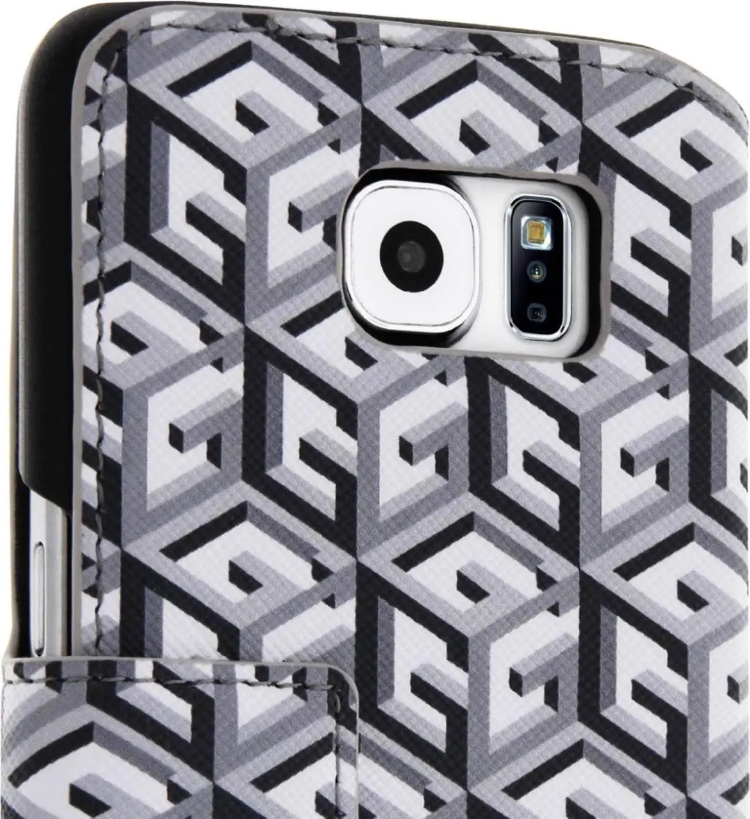 GUESS GUFLBKS6GCUBK Foliohoes Samsung Galaxy S6 - Zwart