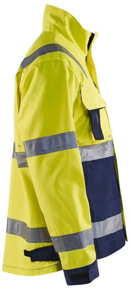 Blåkläder 4064-1811 Jack Ongevoerd High Vis Klasse 3 - Geel/Marineblauw L