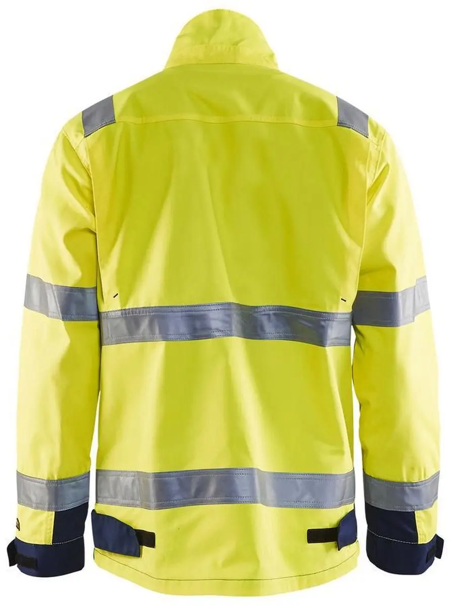 Blåkläder 4064-1811 Jack Ongevoerd High Vis Klasse 3 - Geel/Marineblauw L - afbeelding 6 van 6