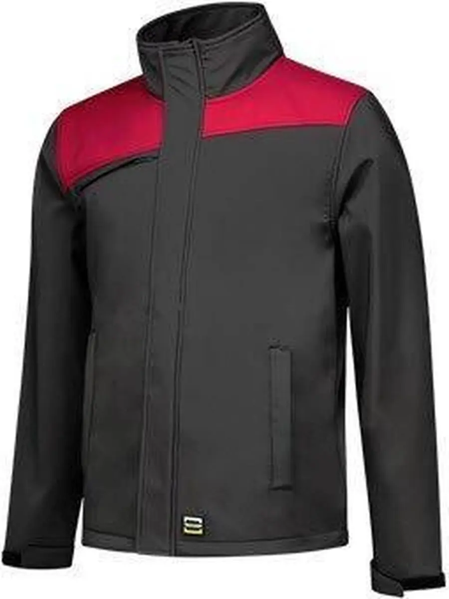 Tricorp Softshell Bicolor Naden 402021 - Herenjas - Donkergrijs/Rood L