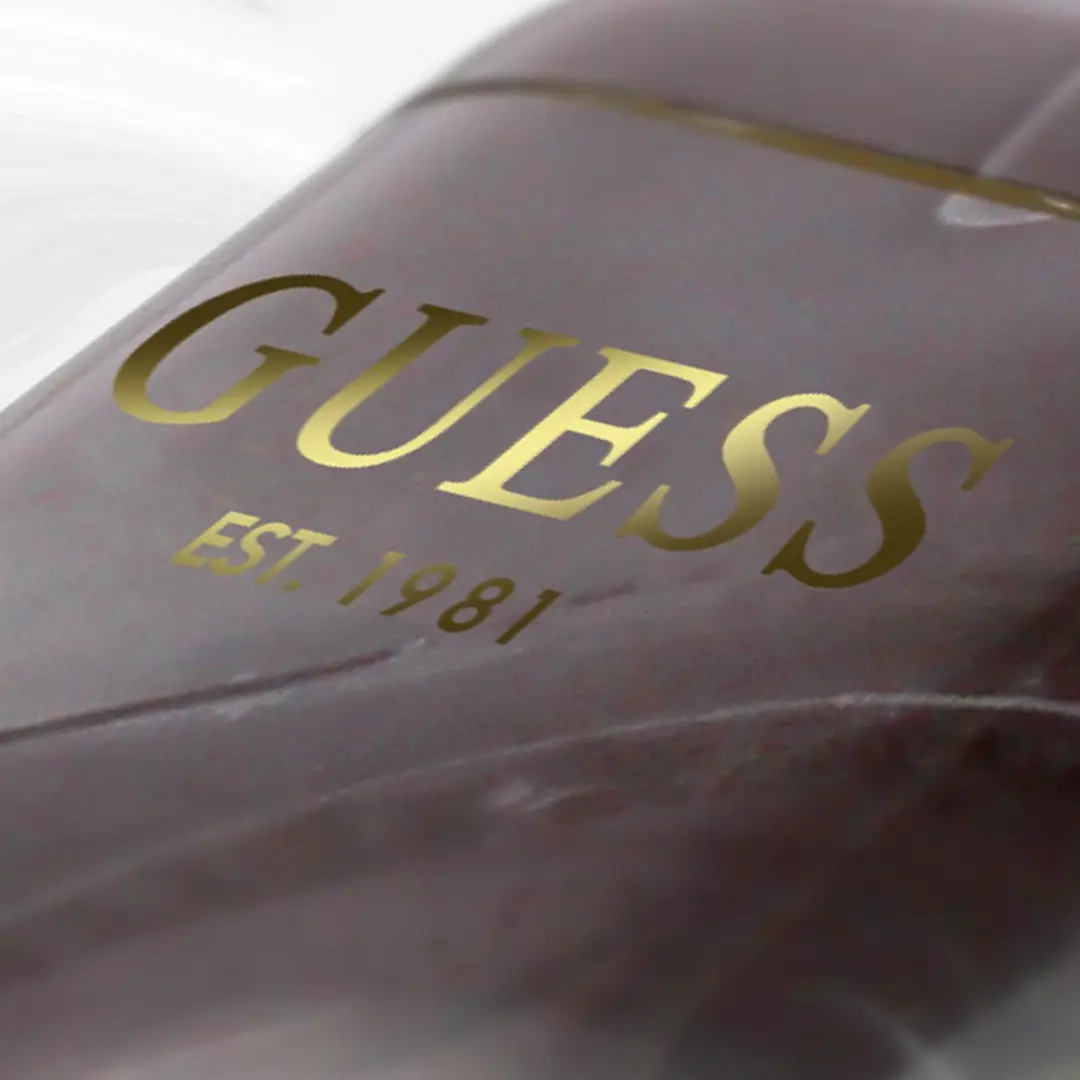 Guess TPU Shiny Marble Hoesje AirPods 1/2 - Zwart