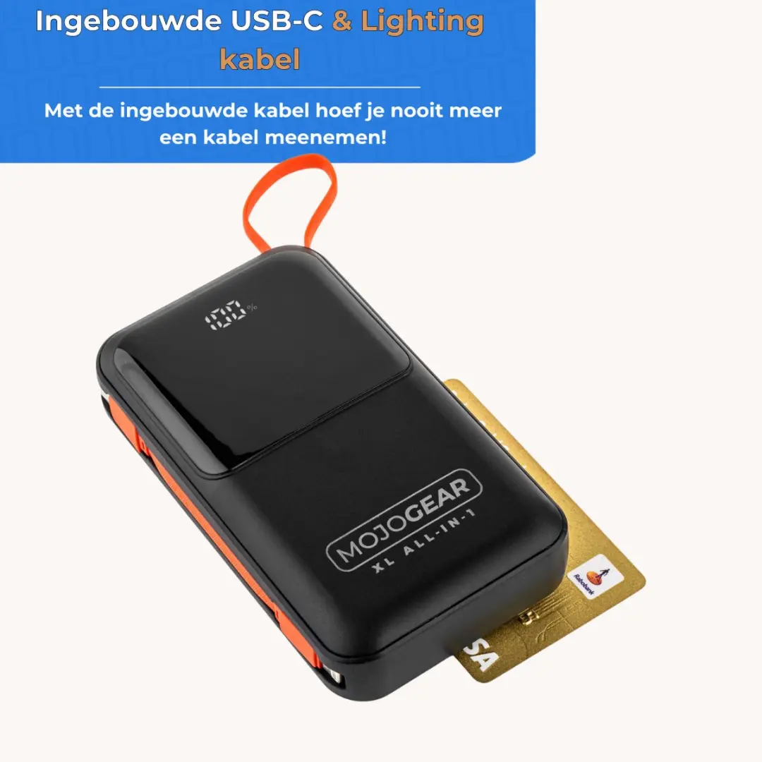 MOJOGEAR XL All-in-1 Powerbank 20.000mAh - Zwart