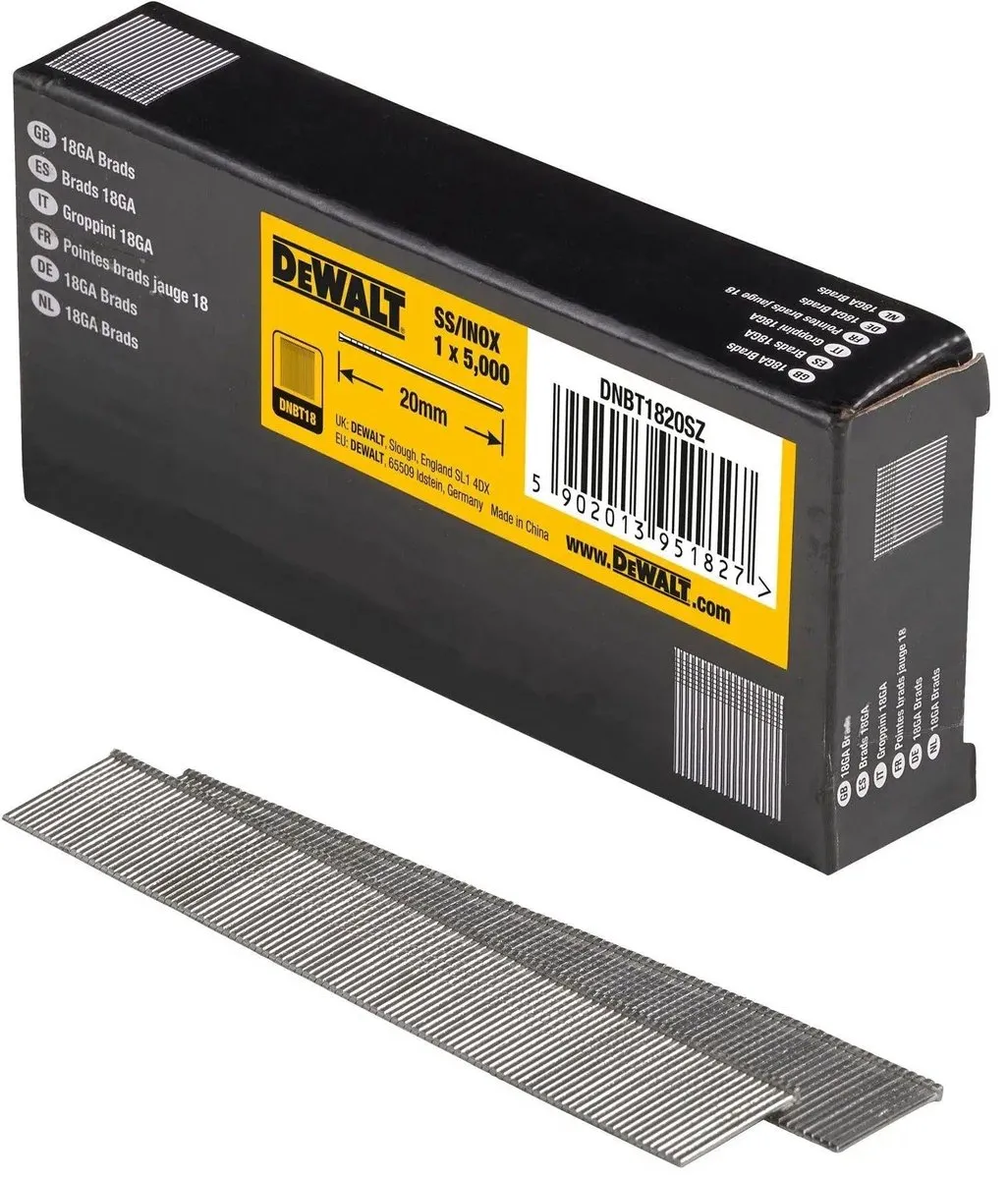 DeWalt DNBT1820SZ RVS Spijkers 5000 Stuks