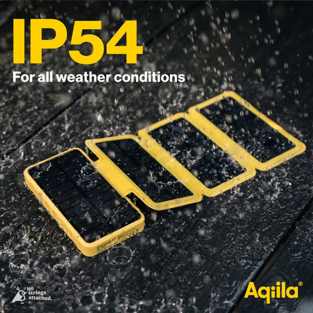 Aqiila Powerbank BS10 Solar 10000mAh - 20W - Geel - afbeelding 6 van 6