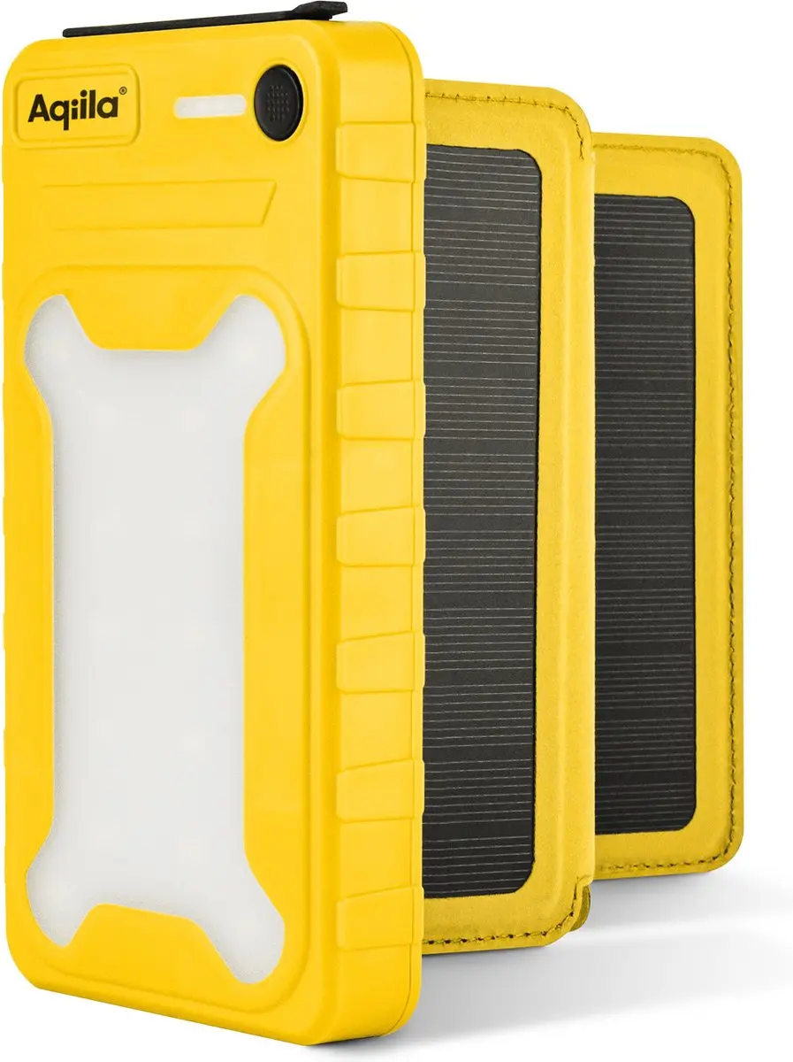 Aqiila Powerbank BS10 Solar 10000mAh - 20W - Geel