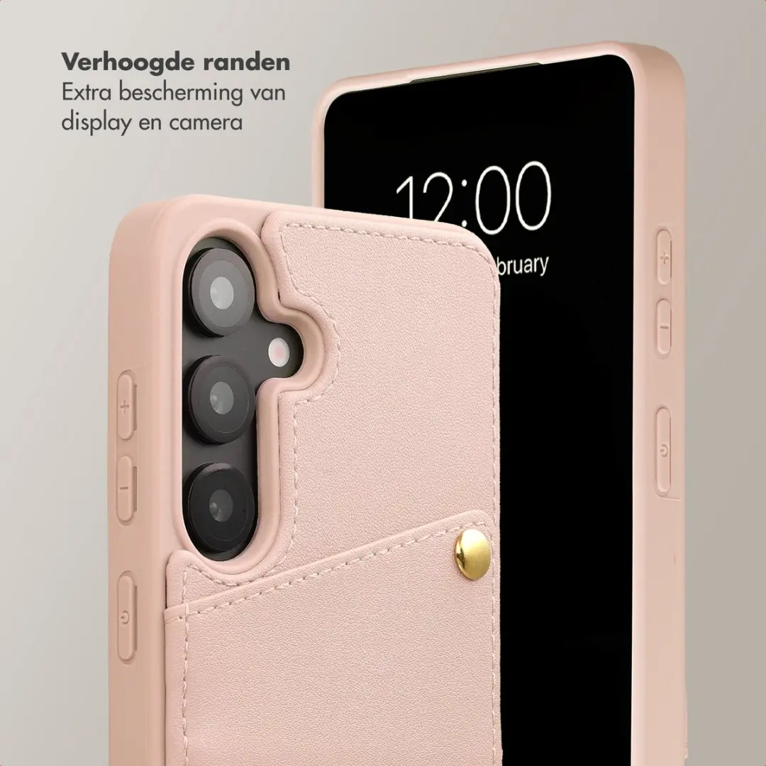 Selencia Hoesje Samsung Galaxy S24/S25 - Backcover Roze - 2 Pasjes