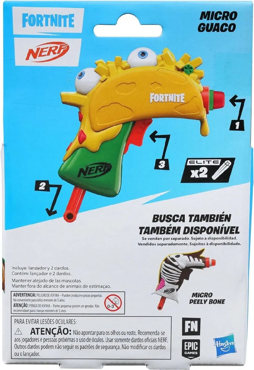Nerf Fortnite Micro Guaco MicroShots - Geel/Groen/Oranje/Rood/Wit
