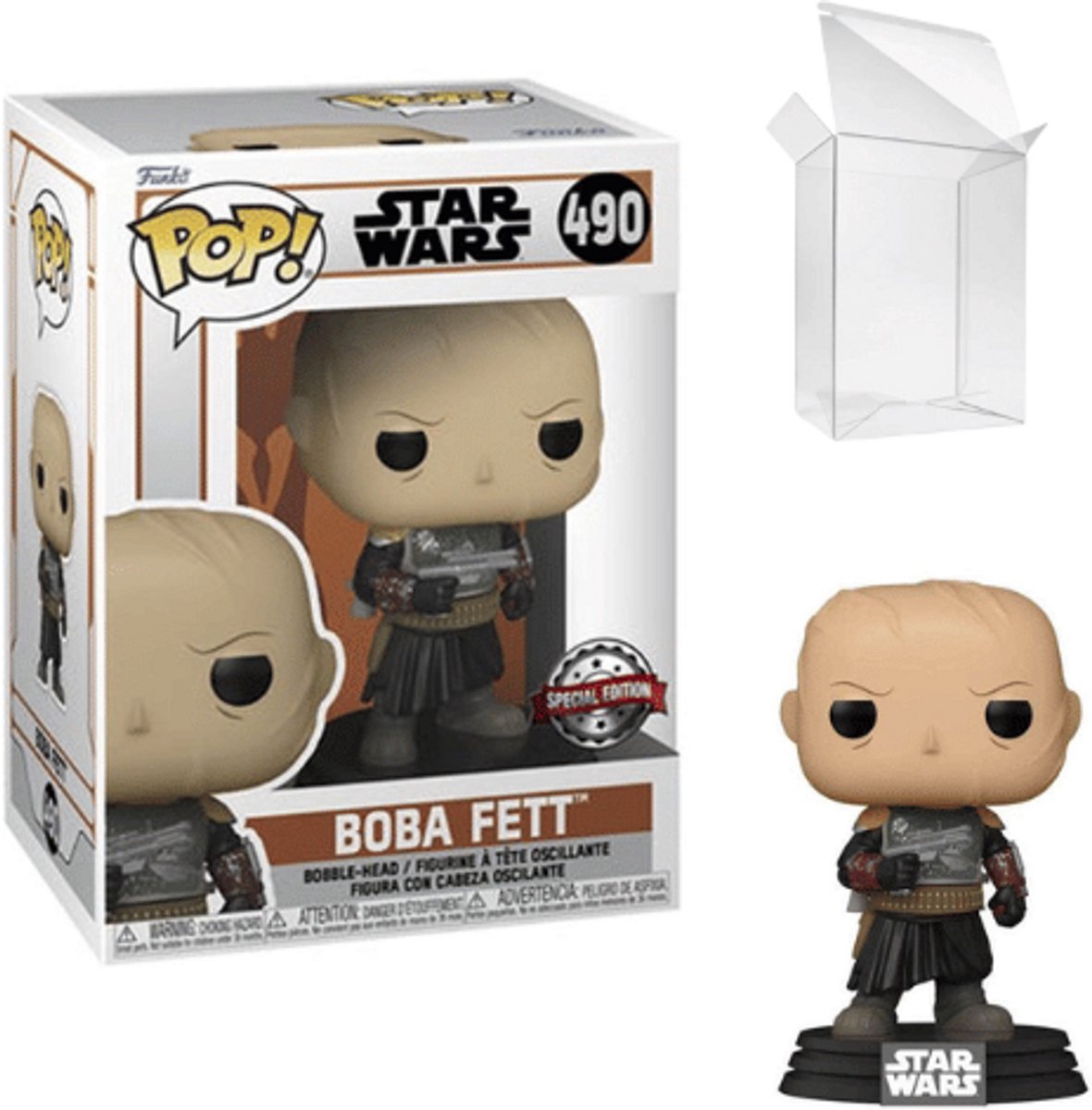 Funko Star Wars - Mandalorian POP! Boba Fett Without Helmet Exclusive 9 cm Verzamelfiguur - Multicolours