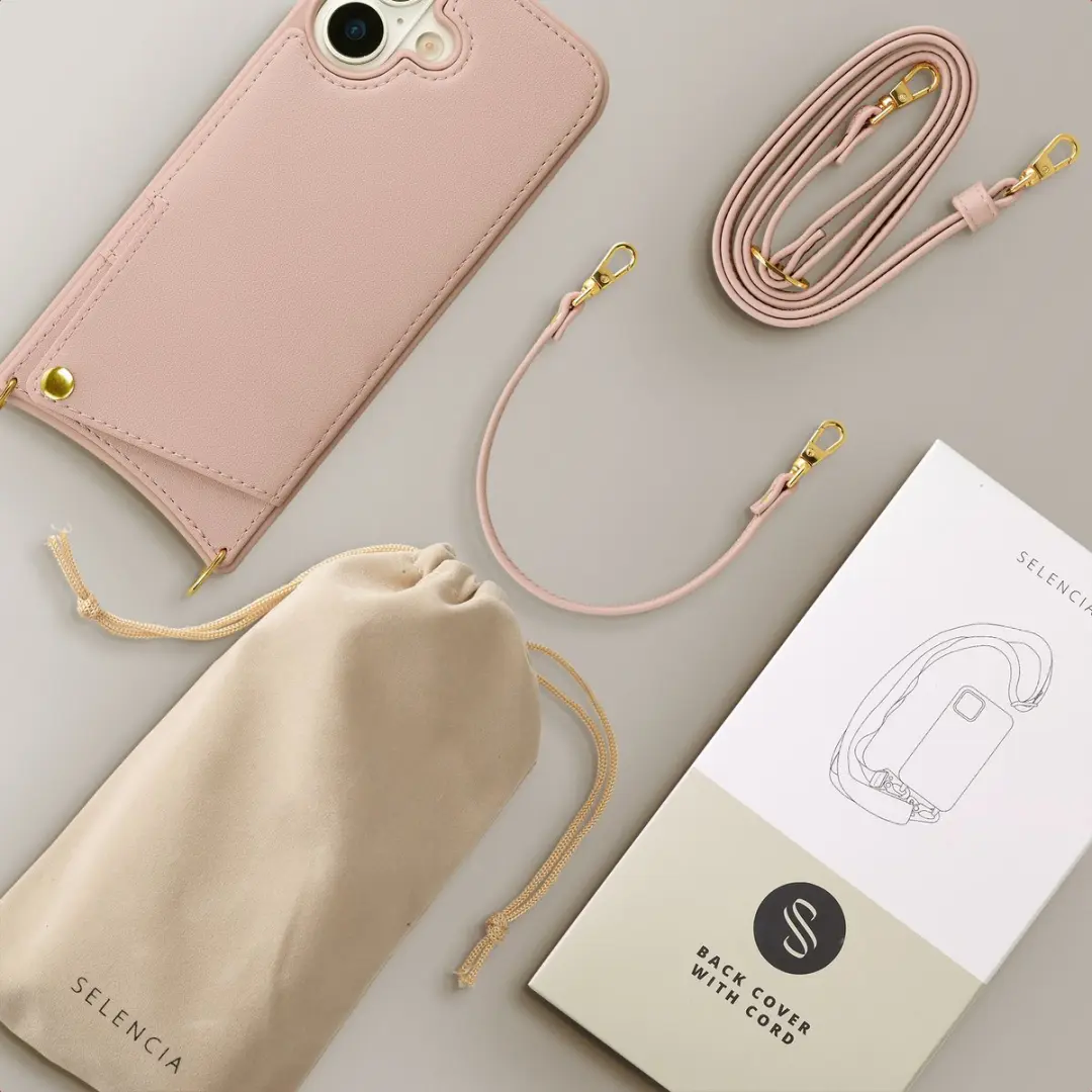 Selencia Hoesje iPhone 16 Backcover - Dusty Rose - 2 Pasjes
