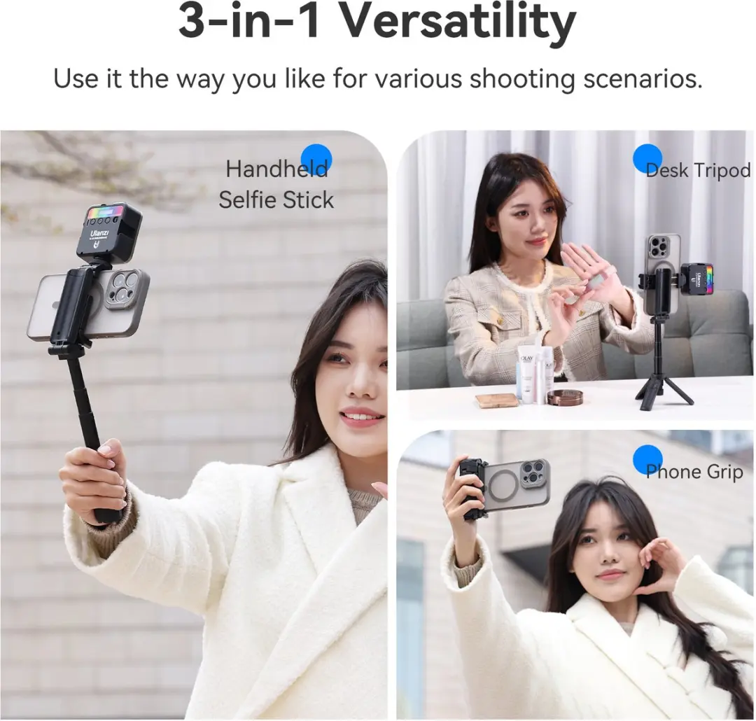 Ulanzi JJ02 Pocket Selfiestick Statief - 40cm - Zwart