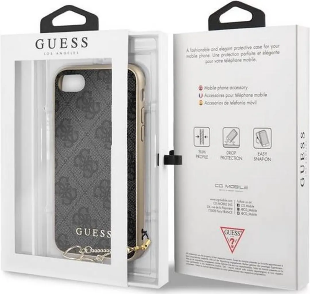 Guess 4G Charms Hard Case - iPhone 7 Grijs